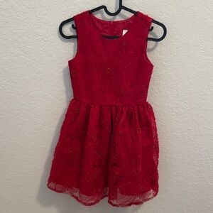 Rare Editions Red Floral Girls Dress